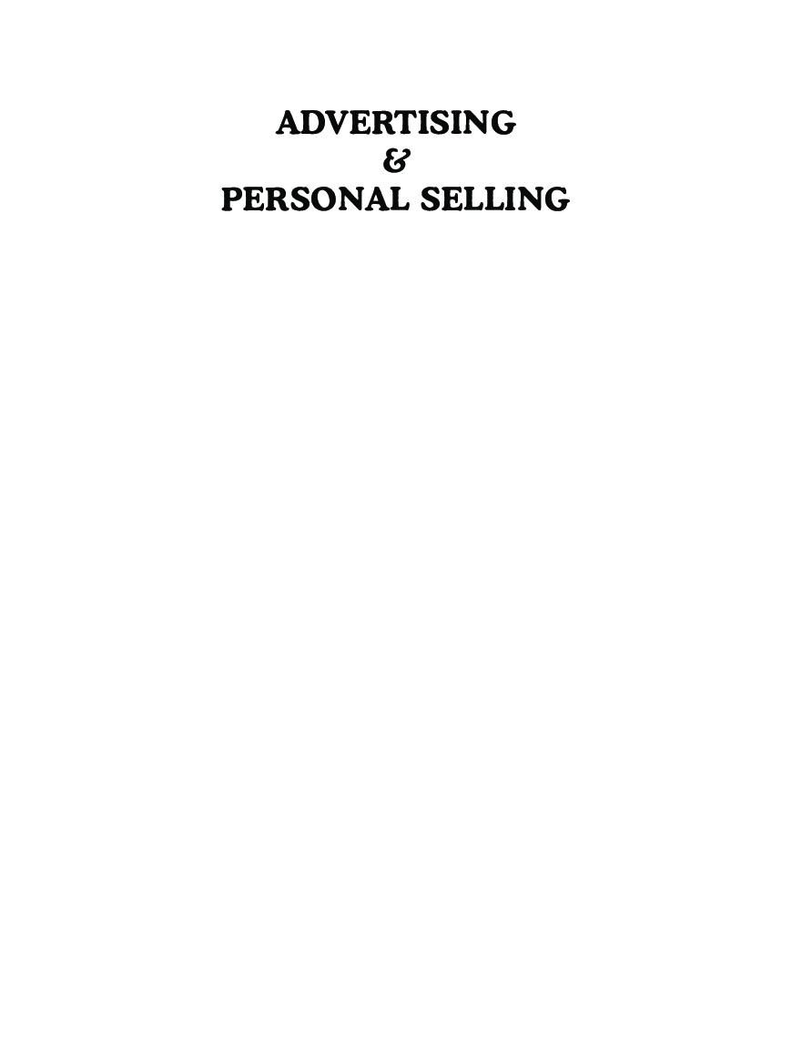 Advertising And Personal Selling - Page 3