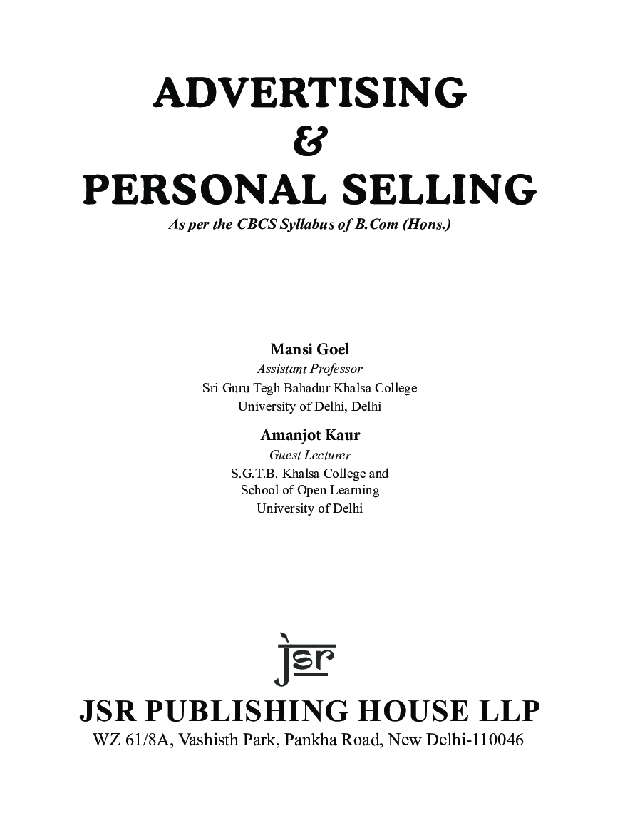 Advertising And Personal Selling - Page 5