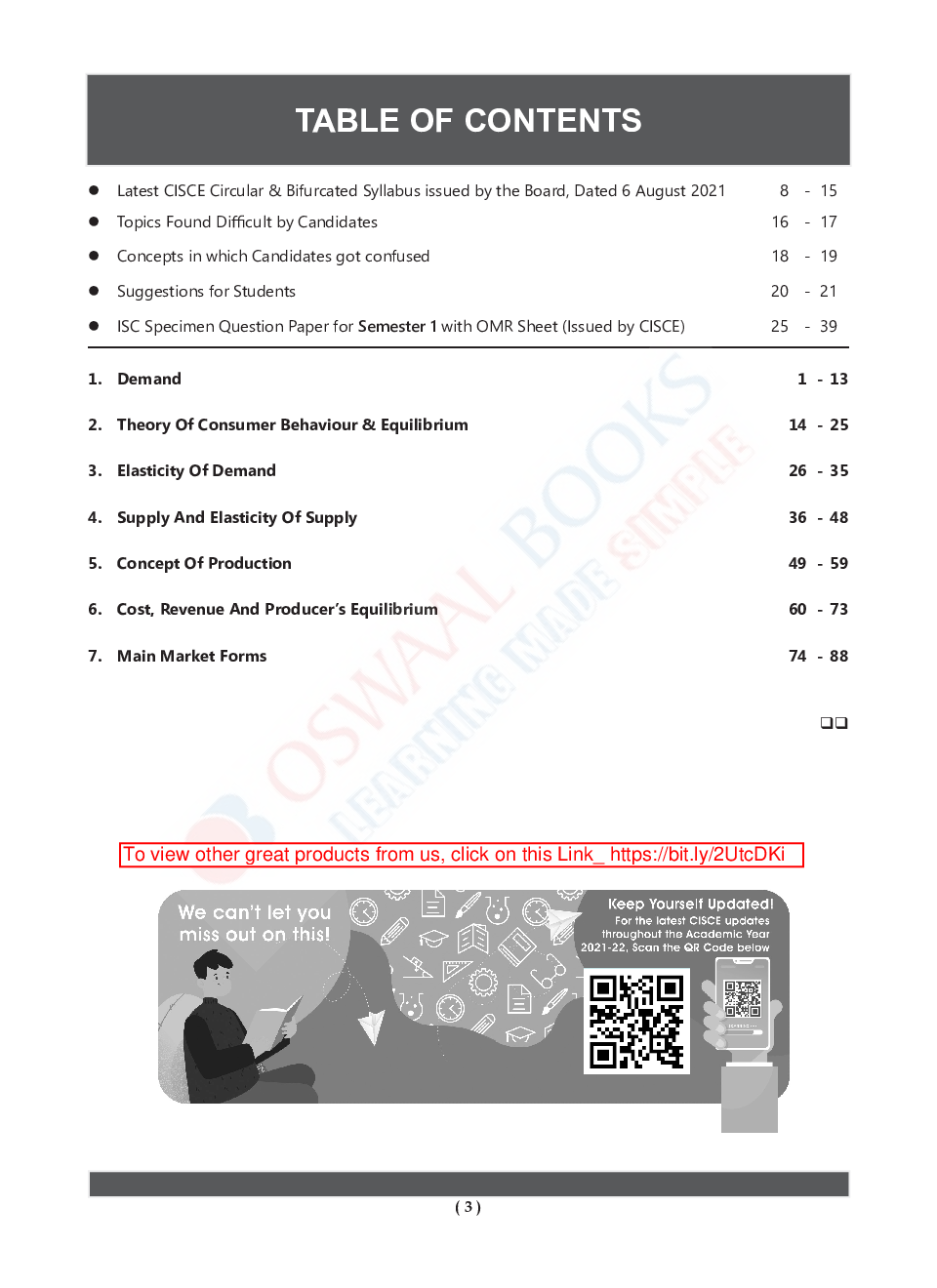 Download Oswaal ISC Class 12 Economics MCQs Question Bank (For Semester