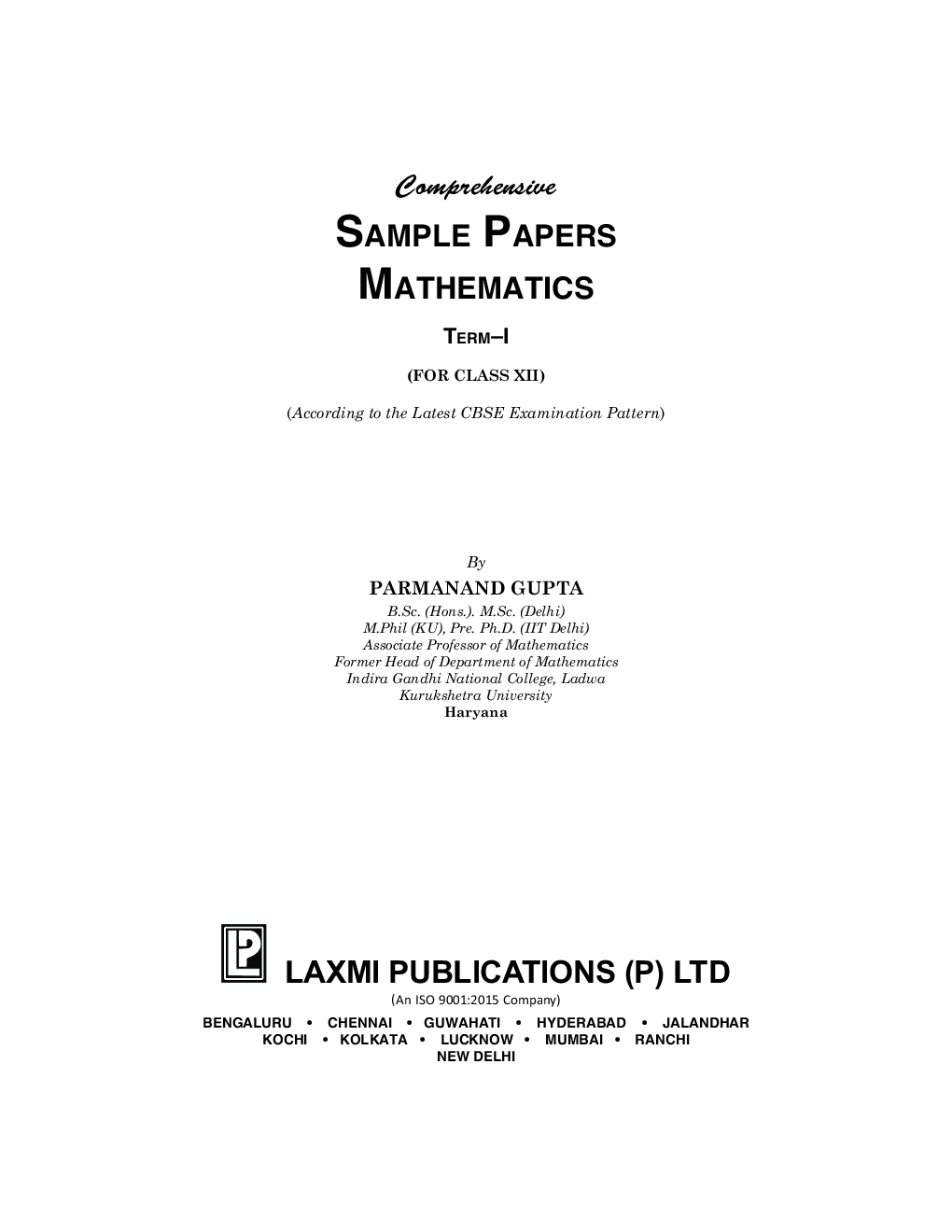 Comprehensive Sample Papers Mathematics XII (Term-I) - Page 3