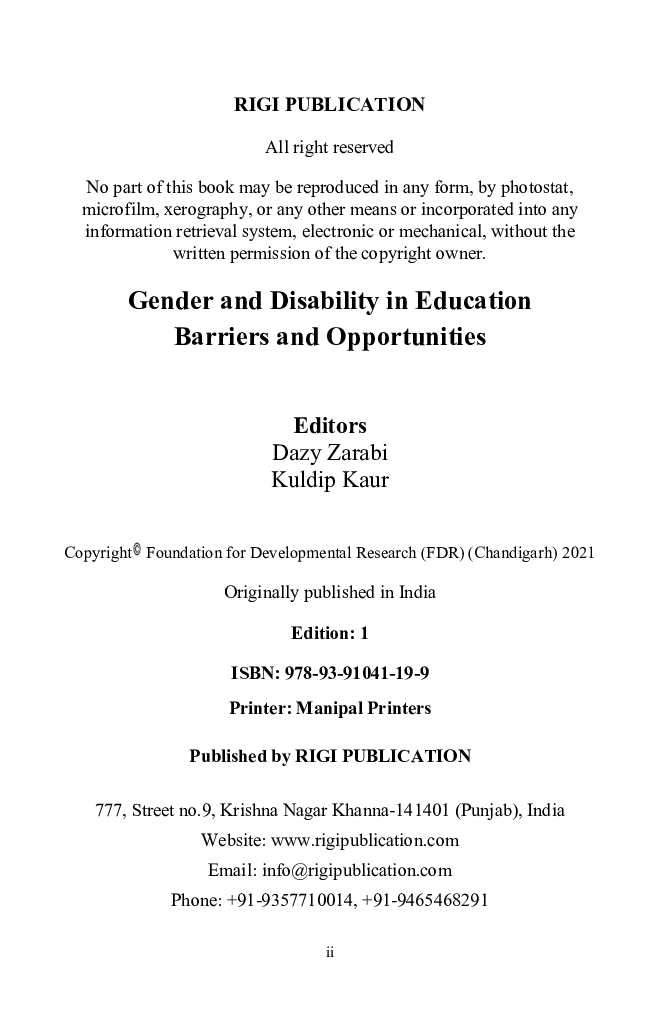 Gender and Disability in Education - Barriers and Opportunities - Page 3