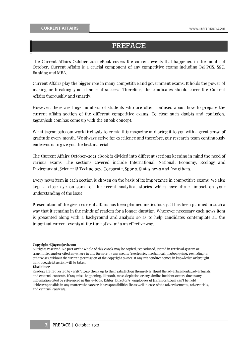 Current Affairs October 2021 E-Book - Page 3