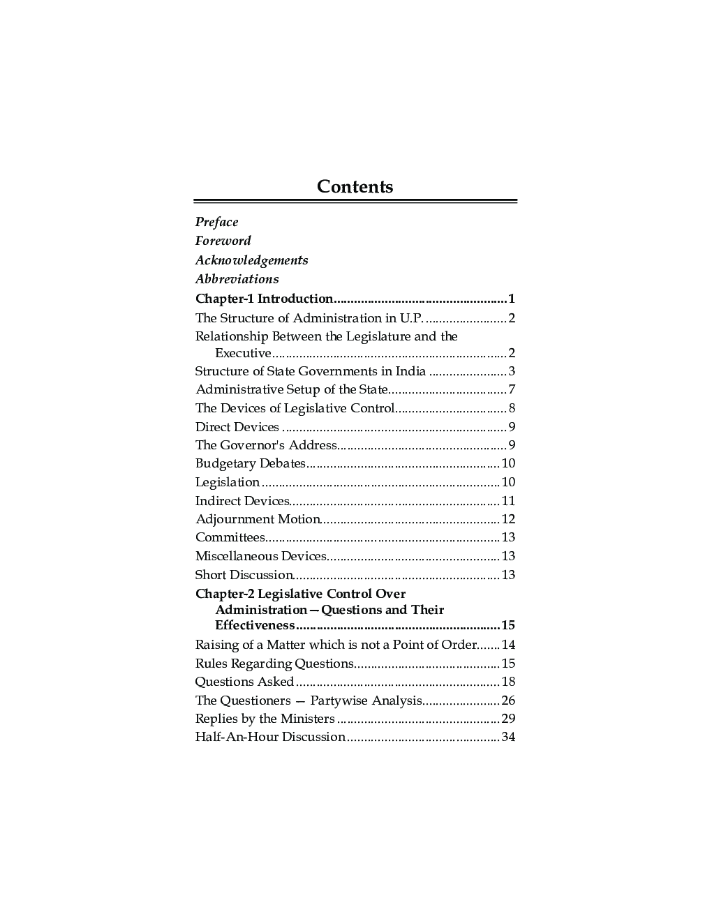 Legislative Control Over Administration In Uttar Pradesh 1977-1990 - Page 4