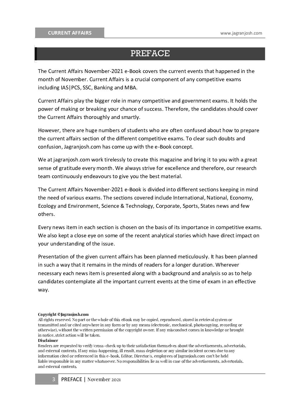 Current Affairs November 2021 E-Book - Page 3