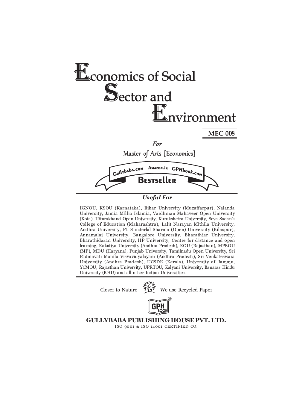 MEC-008 Economics of Social Sector and Environment - Page 2