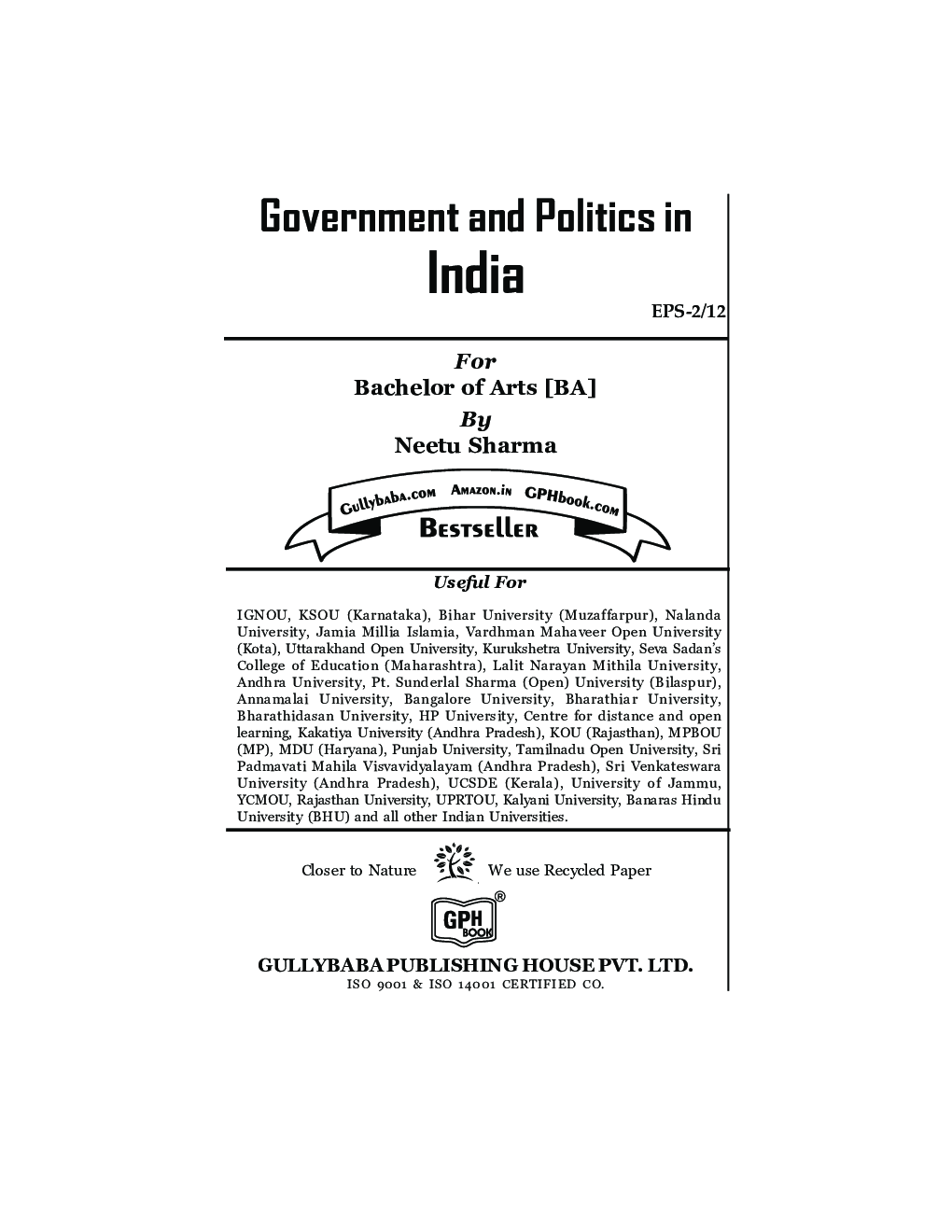 EPS-2/12 Government and Politics in India - Page 2