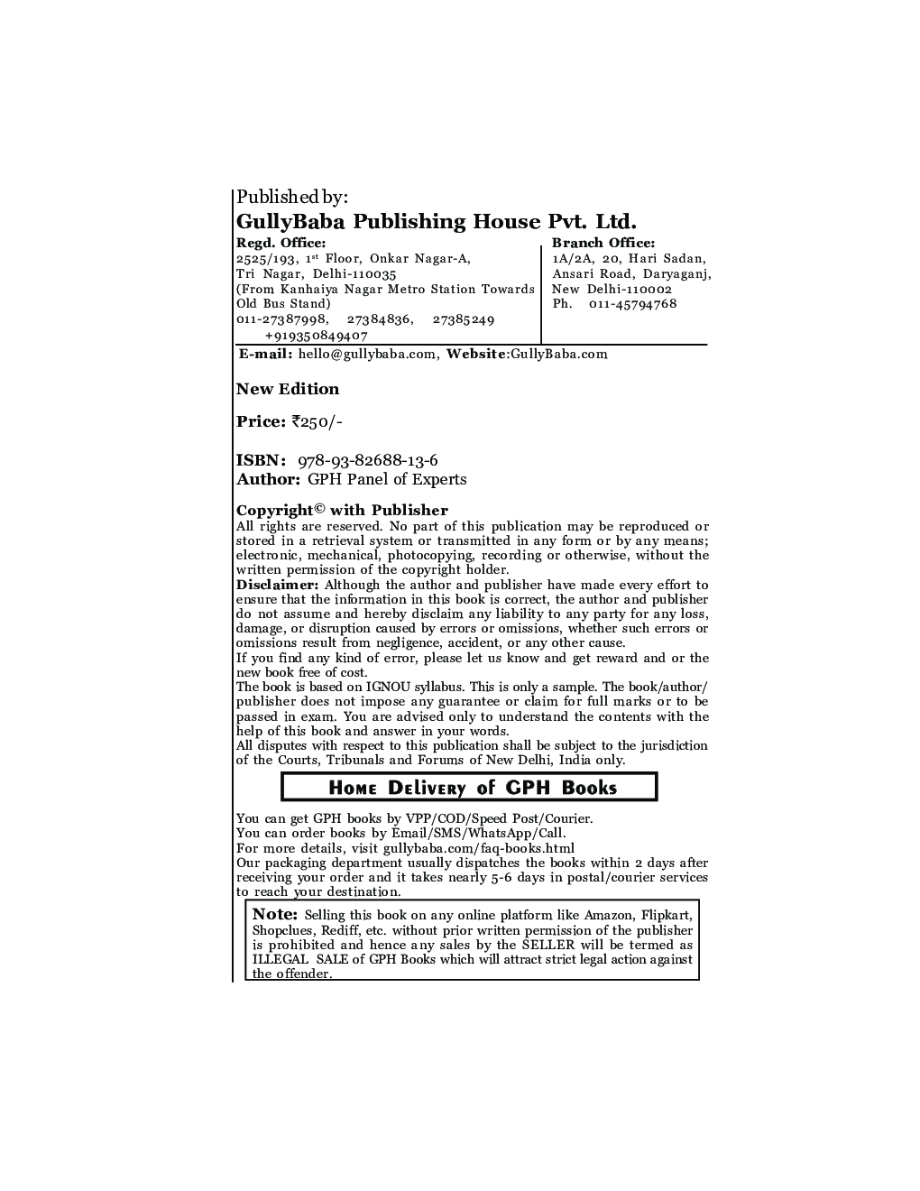 EEC-13 Elementry Statistical Methods and Survey Techniques - Page 3