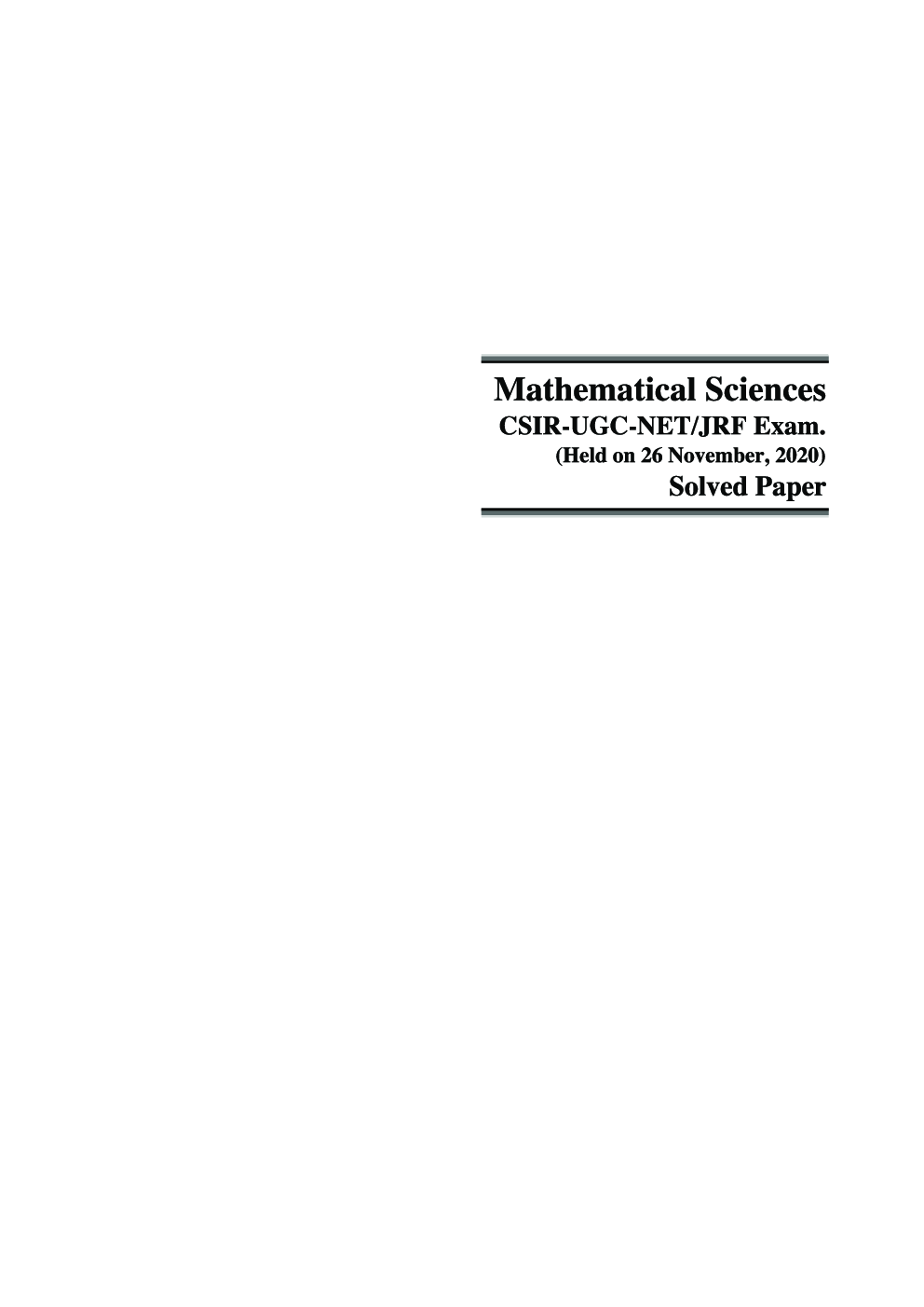 NTA CSIR-UGC NET/JRF Exam. Solved Papers Mathematical Sciences - Page 4