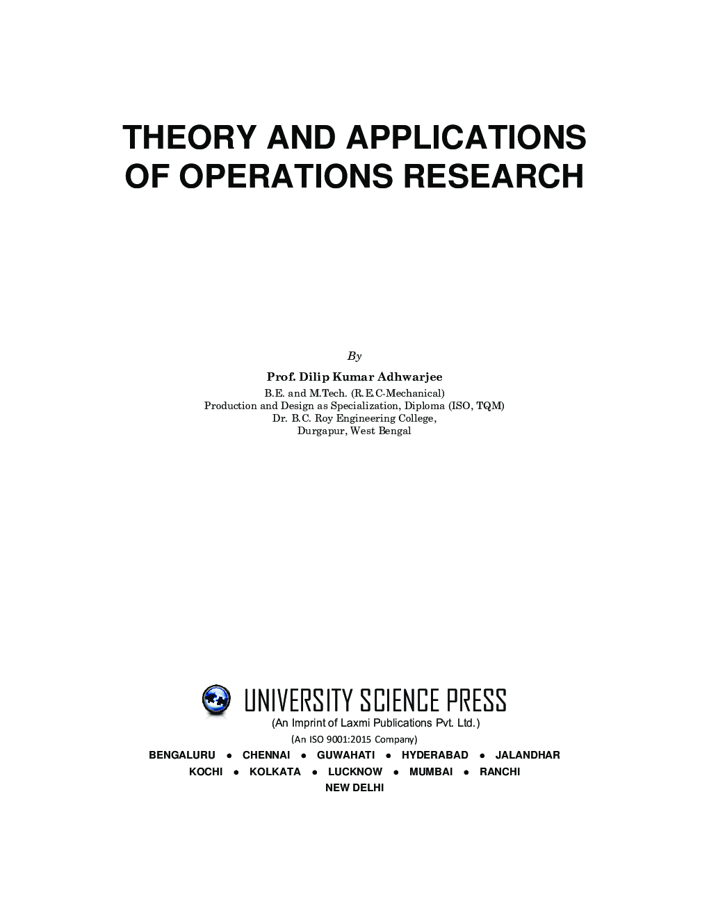 Theory And Applications Of Operations Research - Page 5