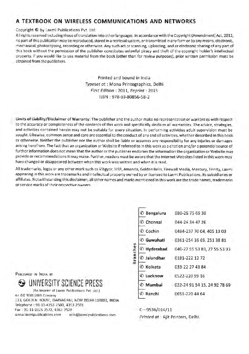 A Textbook On Wireless Communications And Networks - Page 5