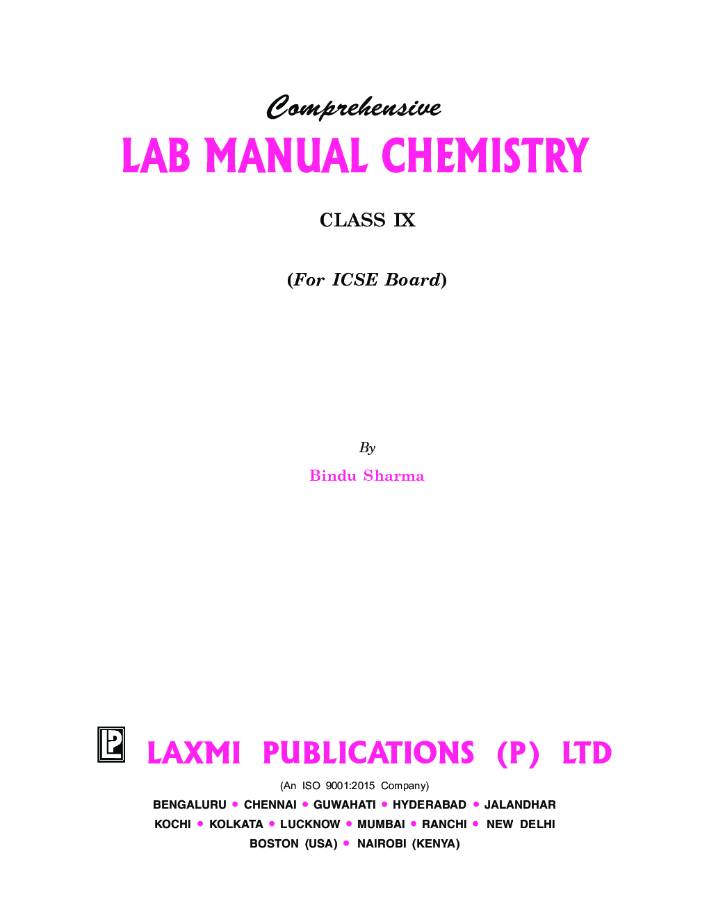 Download Comp. Lab Manual Chemistry IX (ICSE Board) by Bindu Sharma PDF