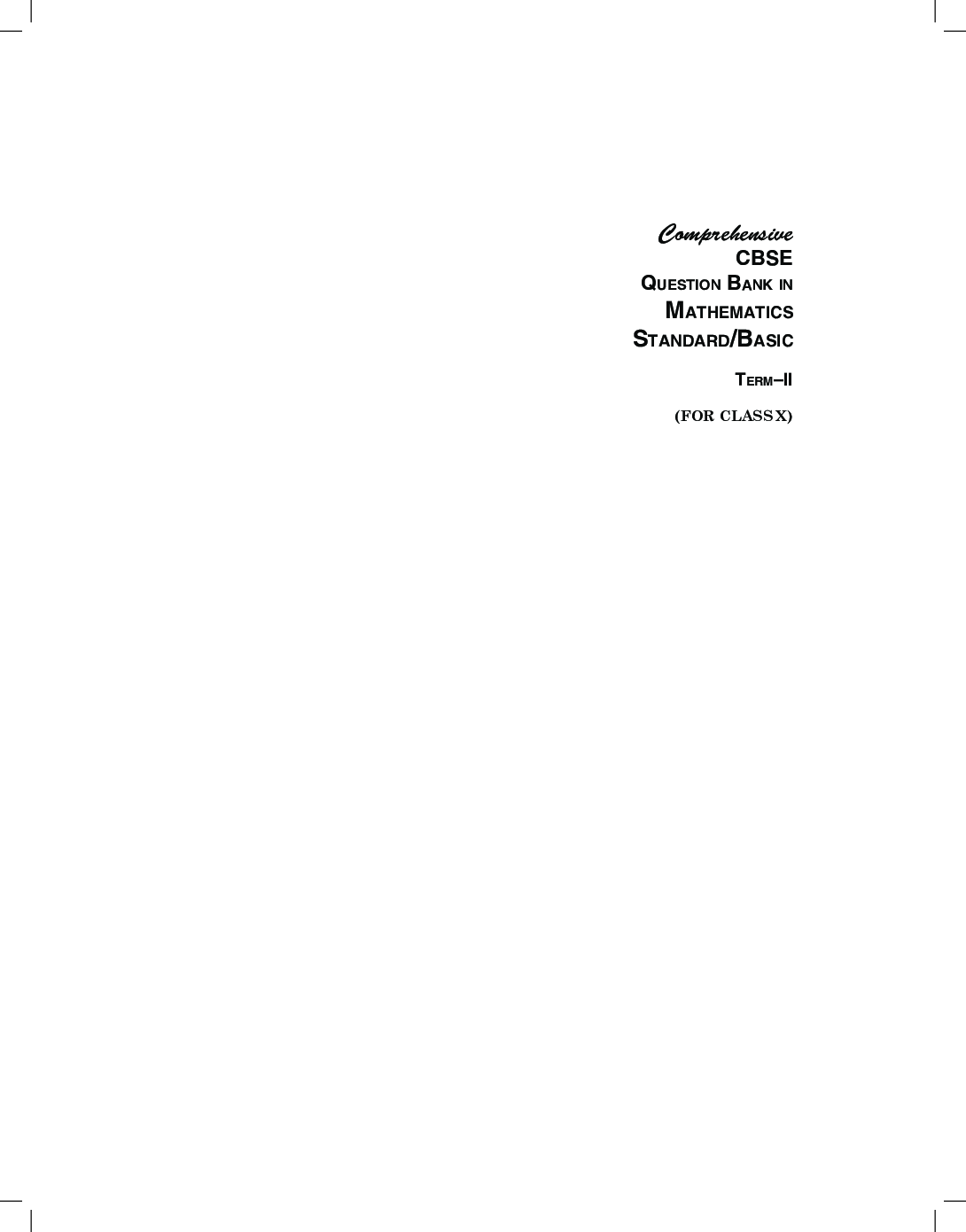 Comprehensive CBSE Question Bank in Mathematics X (Term-II) - Page 3