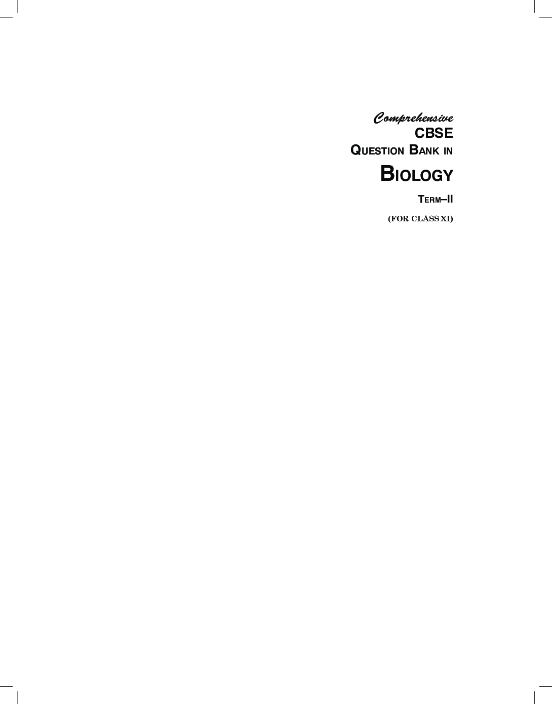 Comprehensive CBSE Question Bank in Biology XI (Term-II) - Page 3