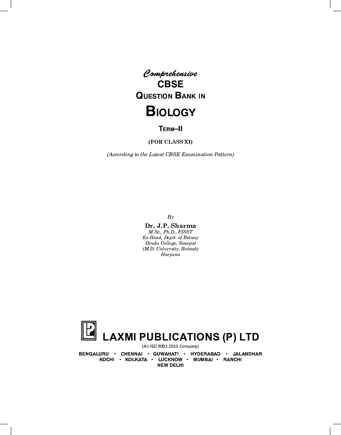 Comprehensive CBSE Question Bank in Biology XI (Term-II) - Page 5
