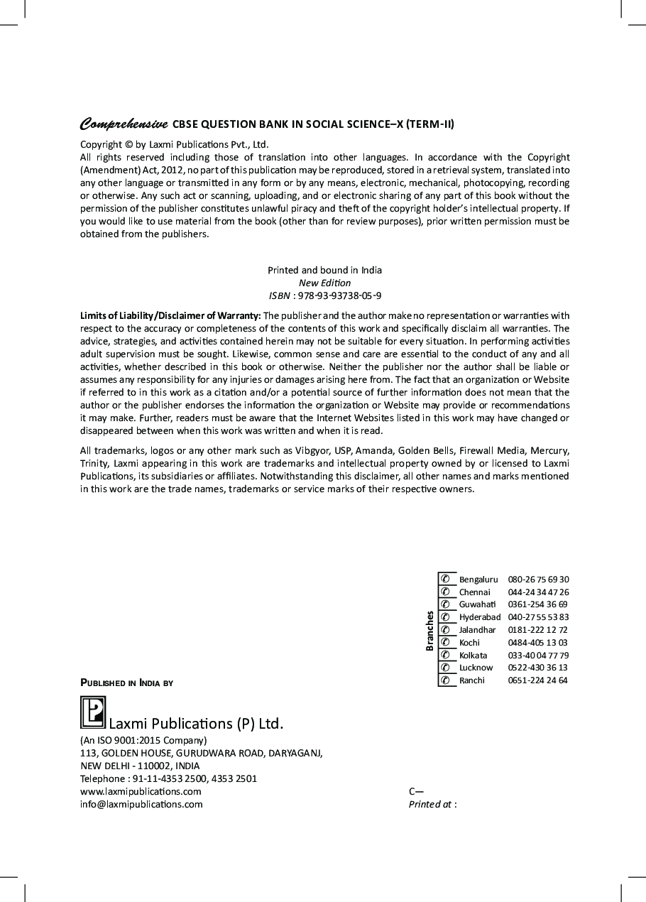 Comprehensive CBSE Question Bank in Social Science X (Term-II ) - Page 4