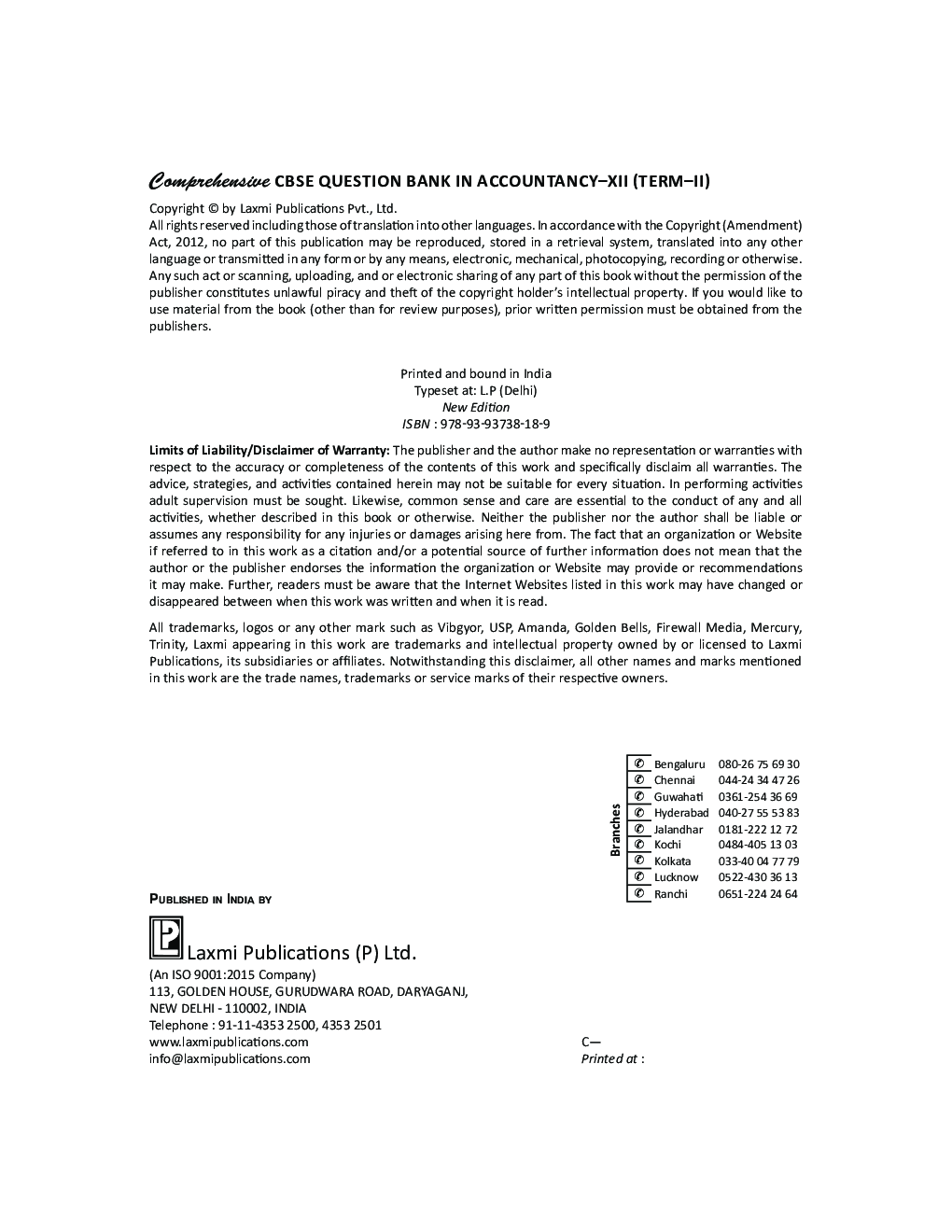 Comprehensive CBSE Question Bank in Accountancy XII (Term-II) - Page 4