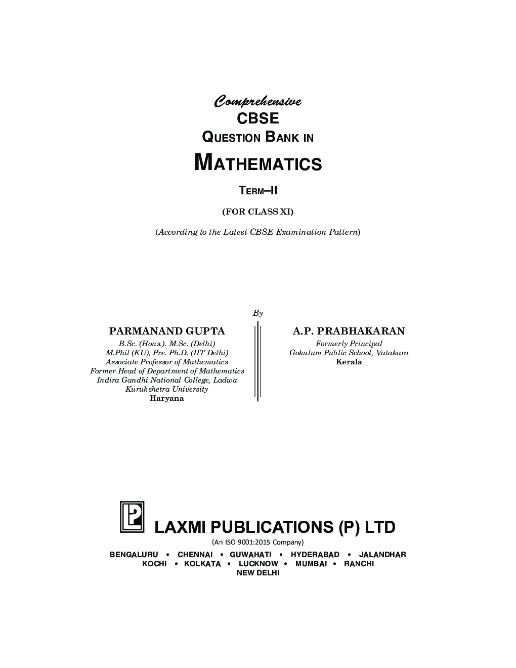 Comprehensive CBSE Question Bank in Mathematics - XI (Term-II) - Page 3