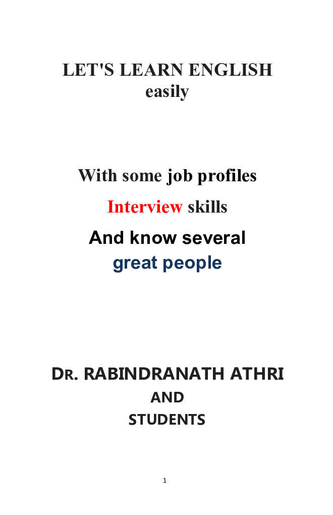 LET'S LEARN ENGLISH Easily With Some Job Profiles Interview Skills And Know Several Great People - Page 2