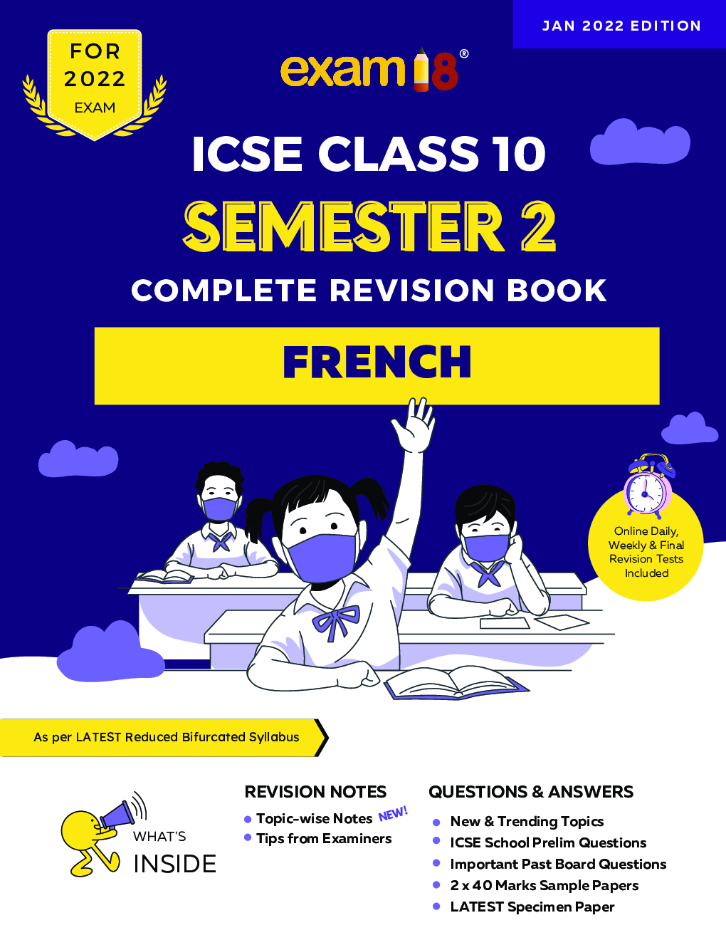 Exam18 ICSE French Semester 2 Class 10 Topicwise Revision Book, Subjective Format, March 2022 Exams - Page 1