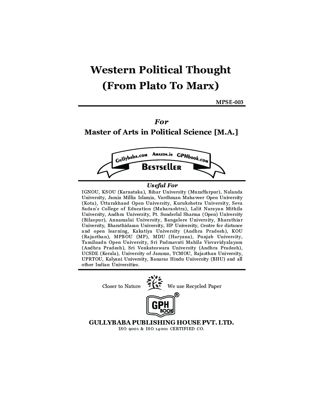 MPSE-003 Western Political Thought (From Plato To Marx)
 - Page 2
