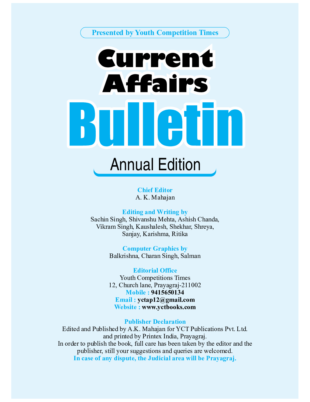 Current Affairs Bulletin Year Book Annual Edition-2022-23 - Page 2