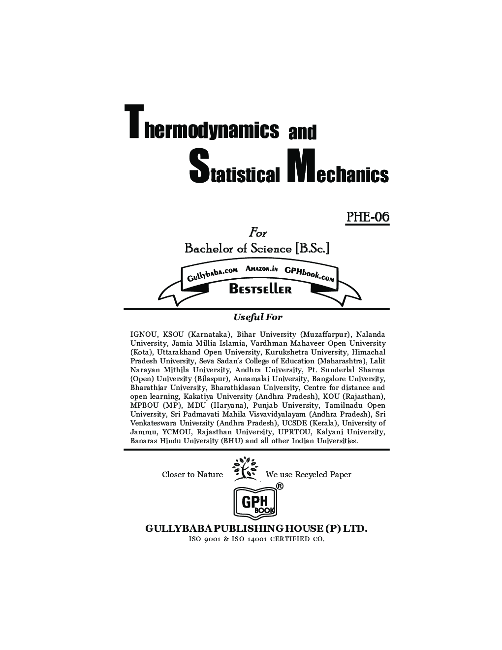 PHE-06 Thermodynamics and Statistical Mechanics - Page 2