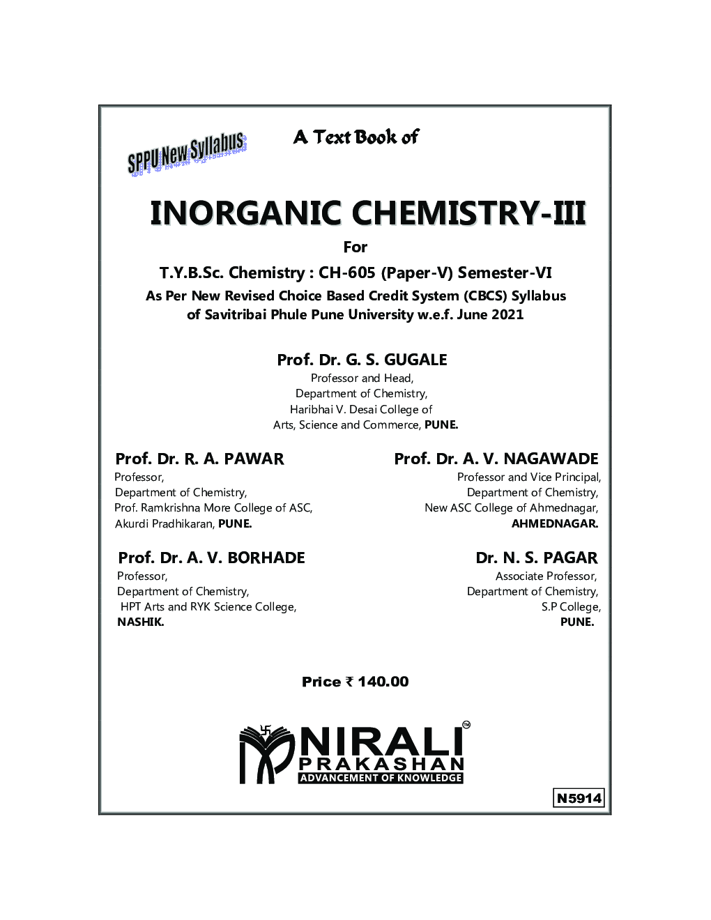 Inorganic Chemistry 3: Chemistry (CH-605) Paper 5 (TY B.Sc Sem 6) - Page 2