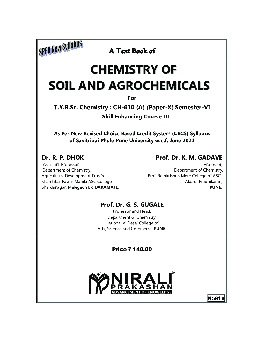 Chemistry Of Soil And Agrochemicals : Chemistry (CH-610 [a]) Paper 10 (TY B.Sc Sem 6) - Page 2