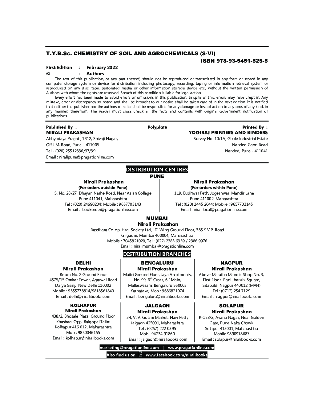 Chemistry Of Soil And Agrochemicals : Chemistry (CH-610 [a]) Paper 10 (TY B.Sc Sem 6) - Page 3