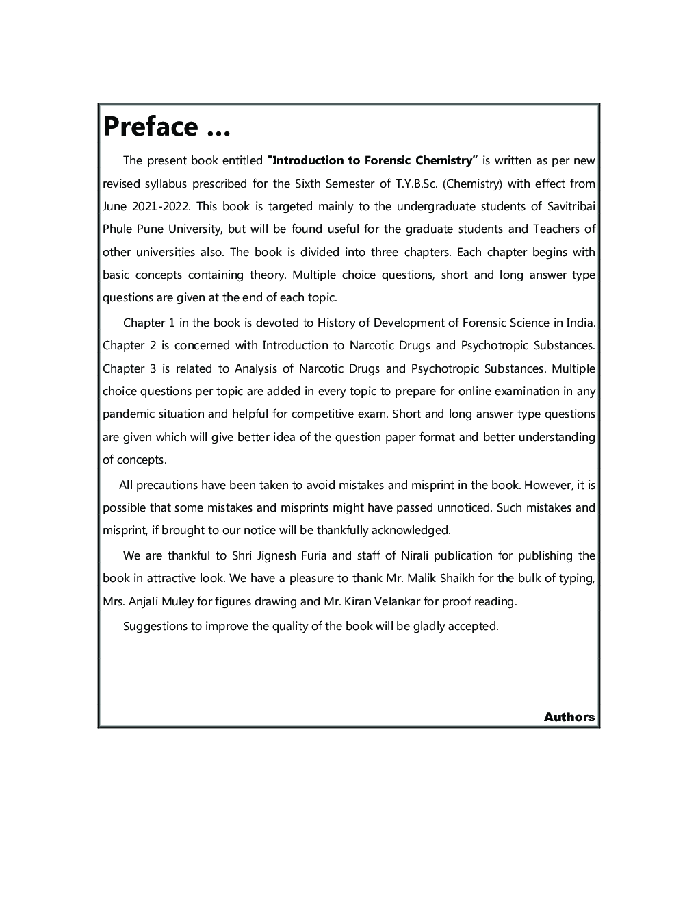 Introduction To Forensic Chemistry : Chemistry (CH-610) [b]) Paper 9 (TY B.Sc Sem 6) - Page 4