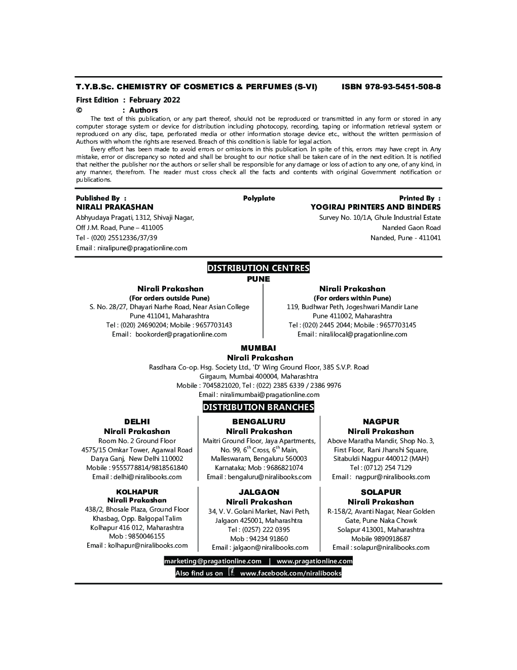 Chemistry Of Cosmetics And Perfumes : Chemistry (CH-611 [b]) Paper 13 (TY B.Sc Sem 6) - Page 3