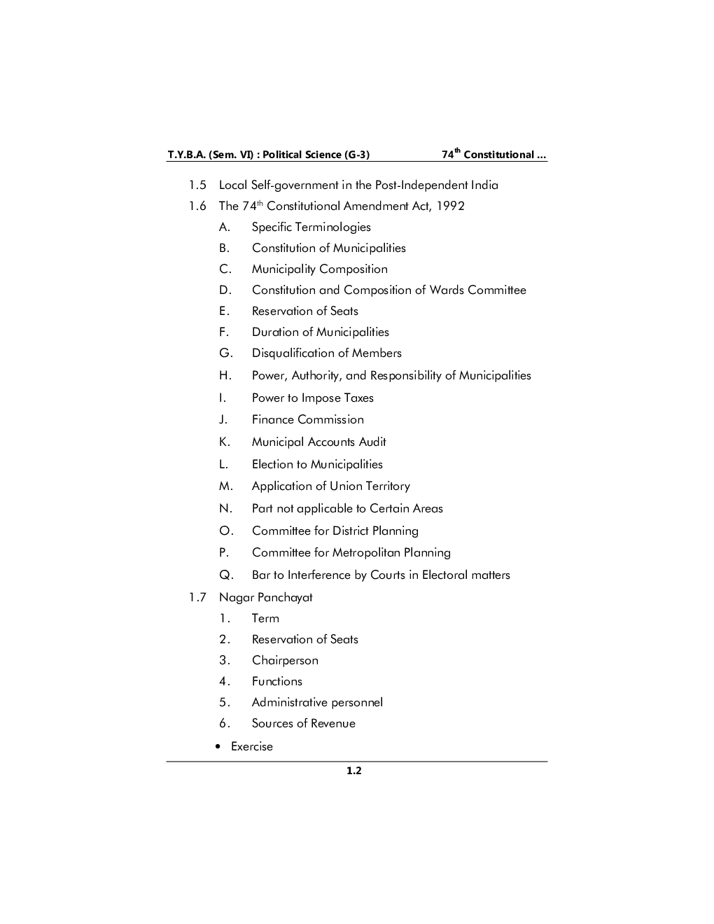 Local Self Government In Maharashtra 2: Political Science (G3) (TY BA Sem 6) - Page 3