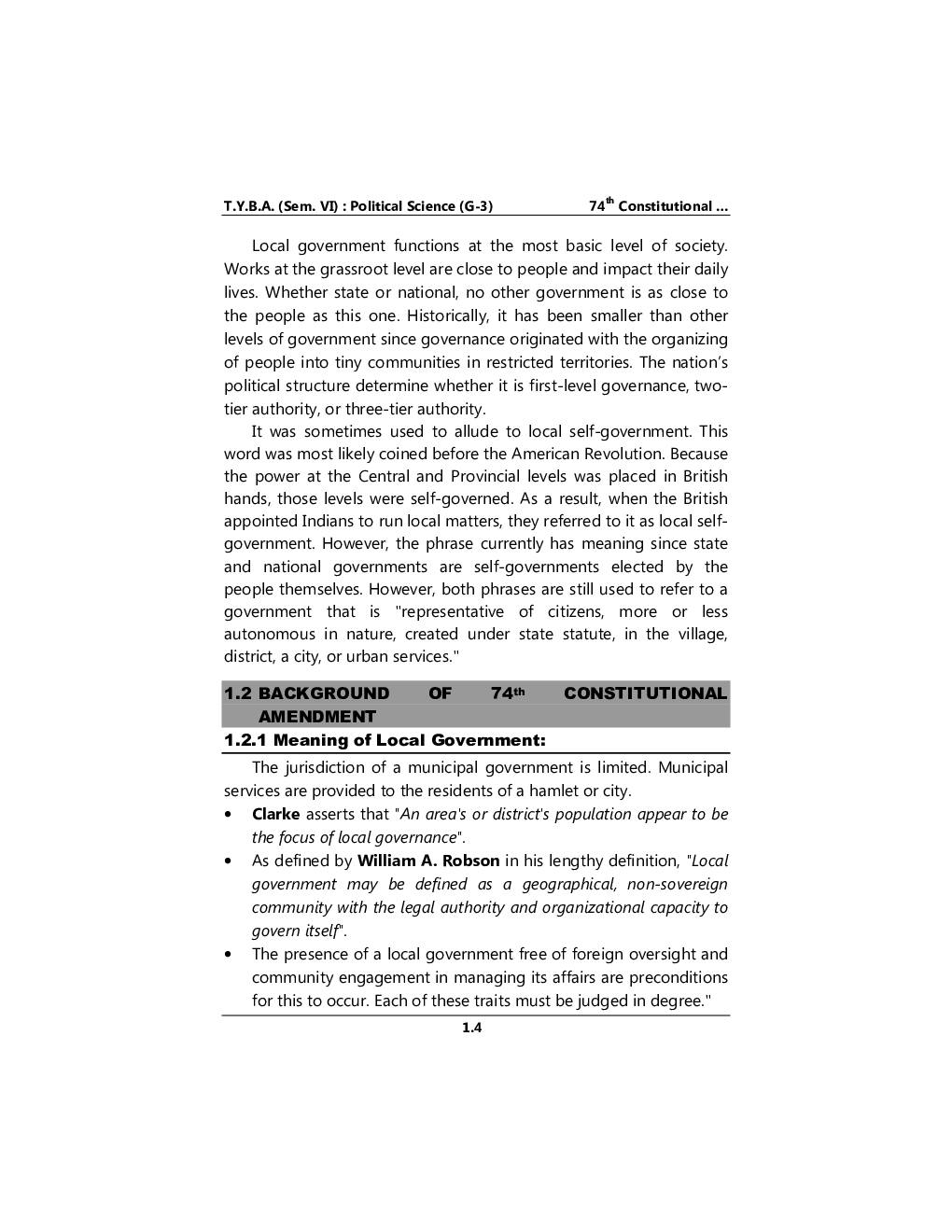 Local Self Government In Maharashtra 2: Political Science (G3) (TY BA Sem 6) - Page 5