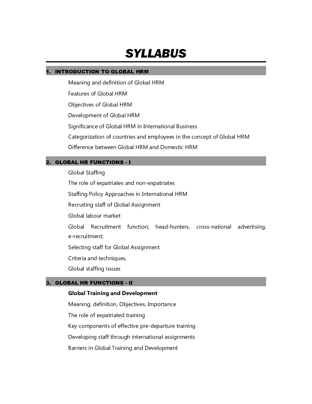 Global Human Resource Management: Hrm Specialization (TY BBA Sem 6) - Page 5