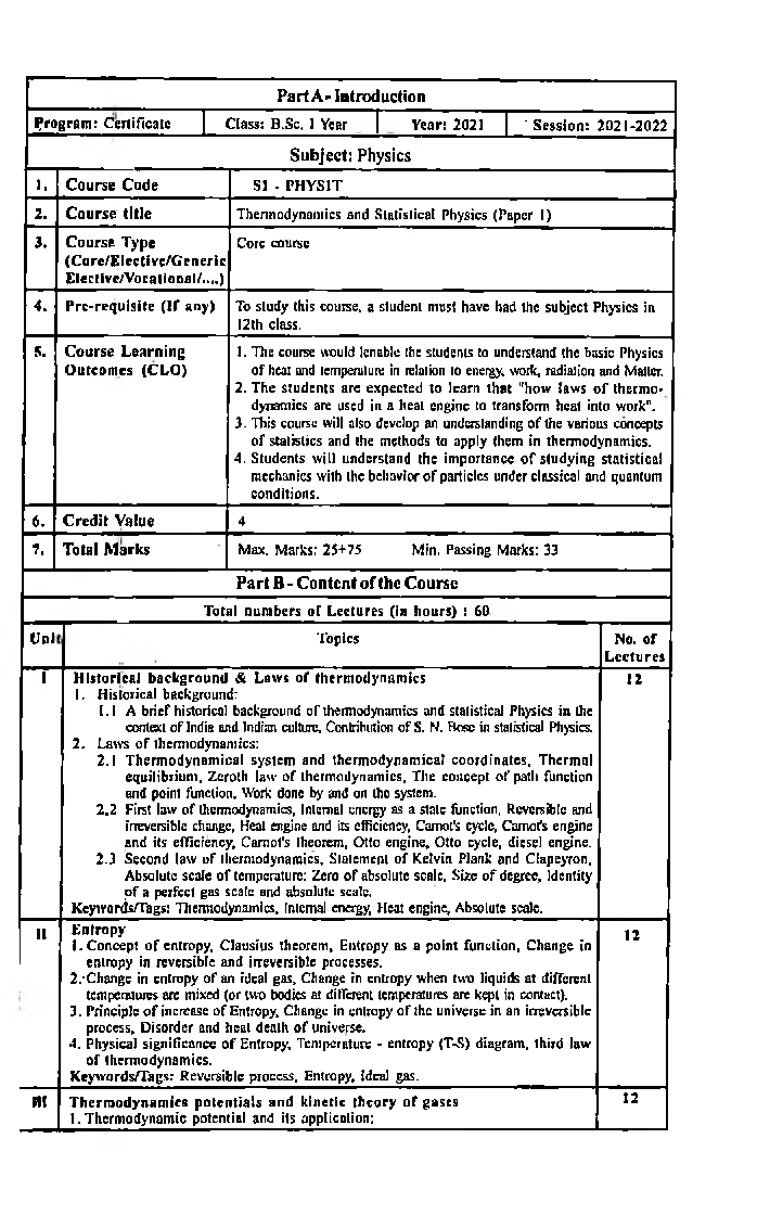 Physics (Thermodynamics And Statistical Physics) First Year: First Paper - Page 5