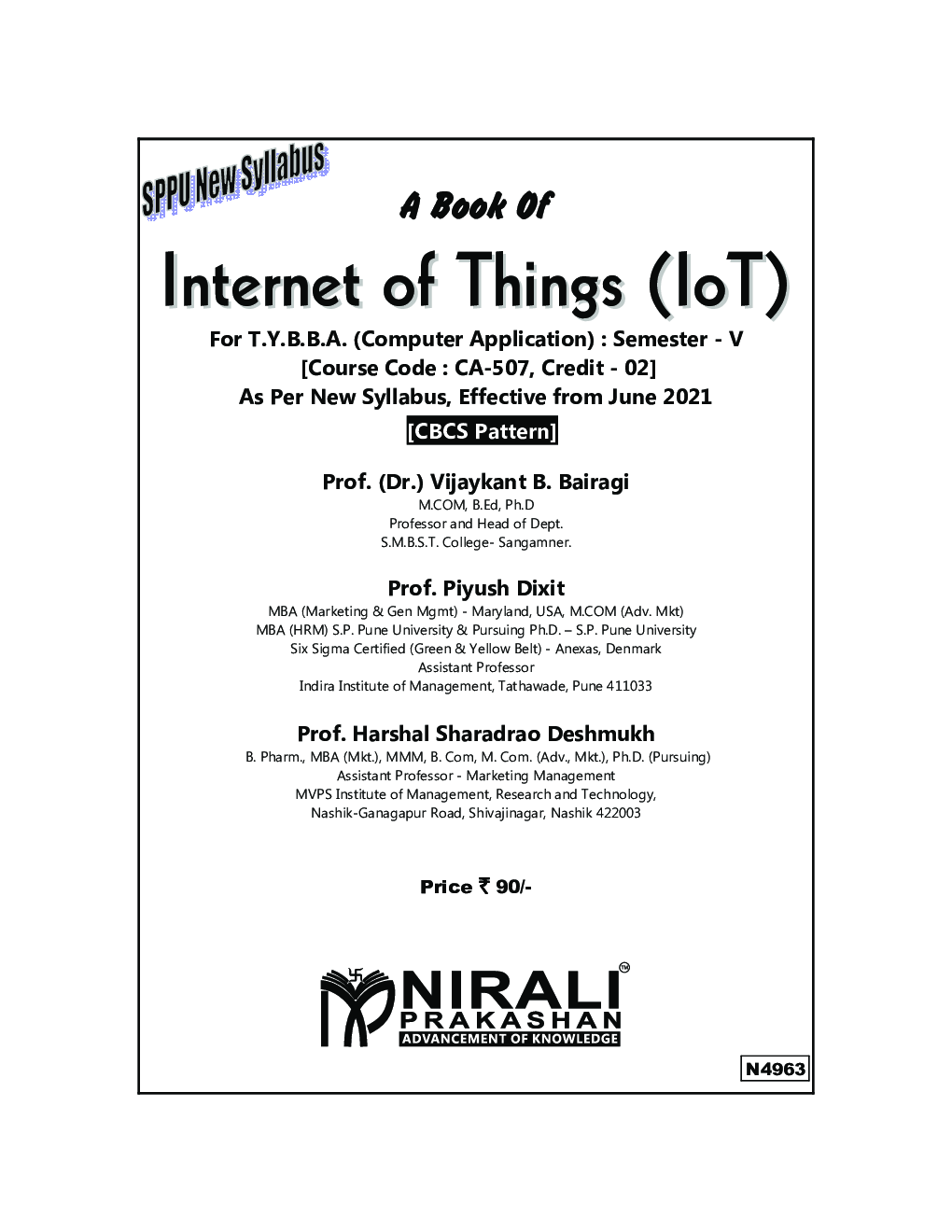 Internet Of Things (IoT) : Computer Application (Third Year BBA Semester-5) - Page 2