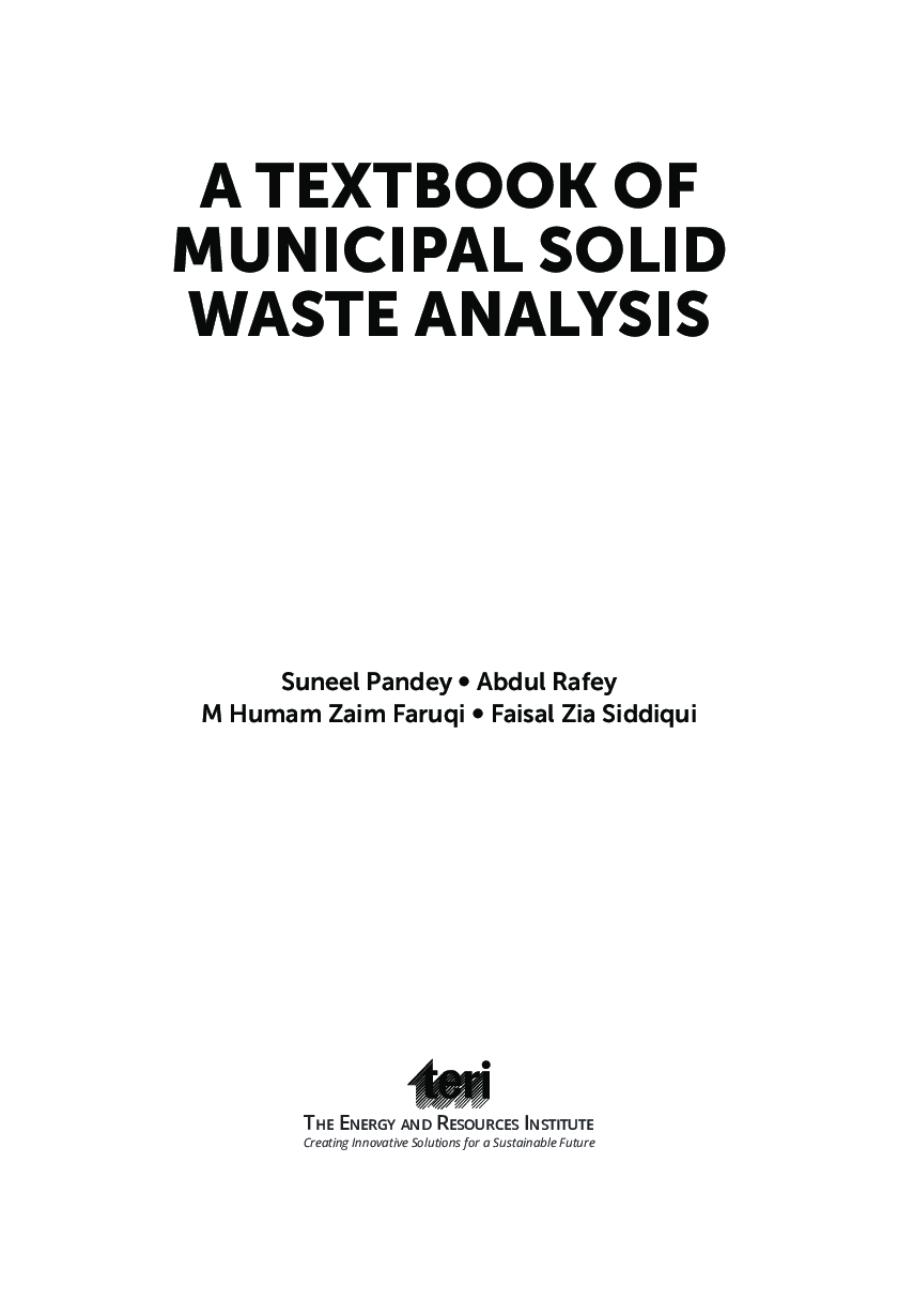 A Textbook of Municipal Solid Waste Analysis - Page 4