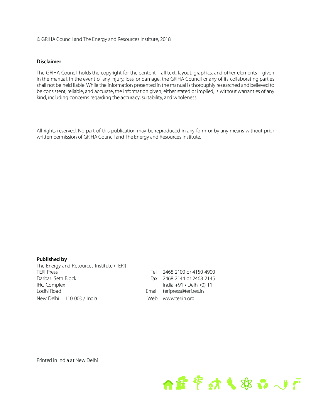 GRIHA for Existing Buildings: Version 1: Detailed Manual Transforming existing buildings to sustainable buildings - Page 3