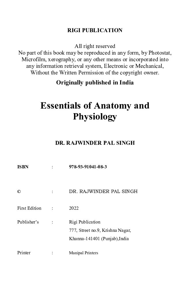 Essentials of Anatomy and Physiology  - Page 3