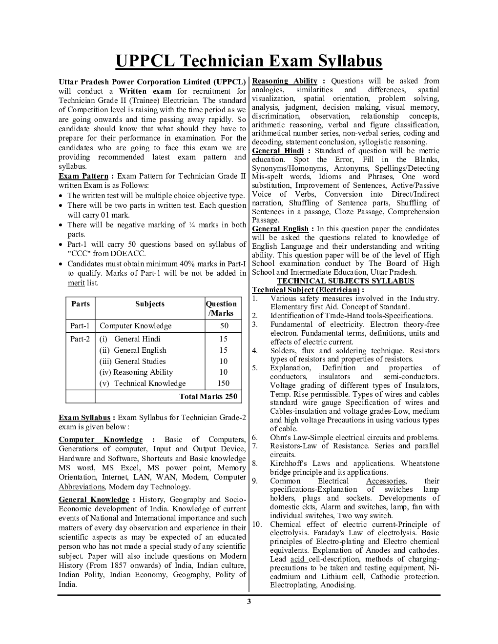 UPPCL/UPRVUNL इलेक्ट्रीशियन ट्रेड (Technician Grade-II) 2022-23 - Page 4