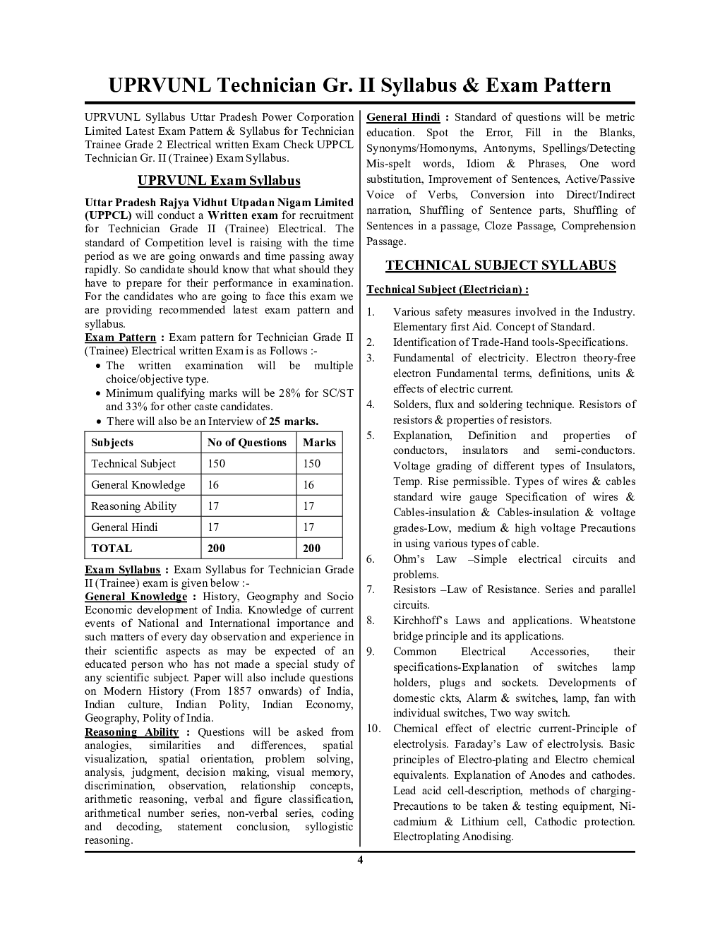 UPPCL/UPRVUNL इलेक्ट्रीशियन ट्रेड (Technician Grade-II) 2022-23 - Page 5