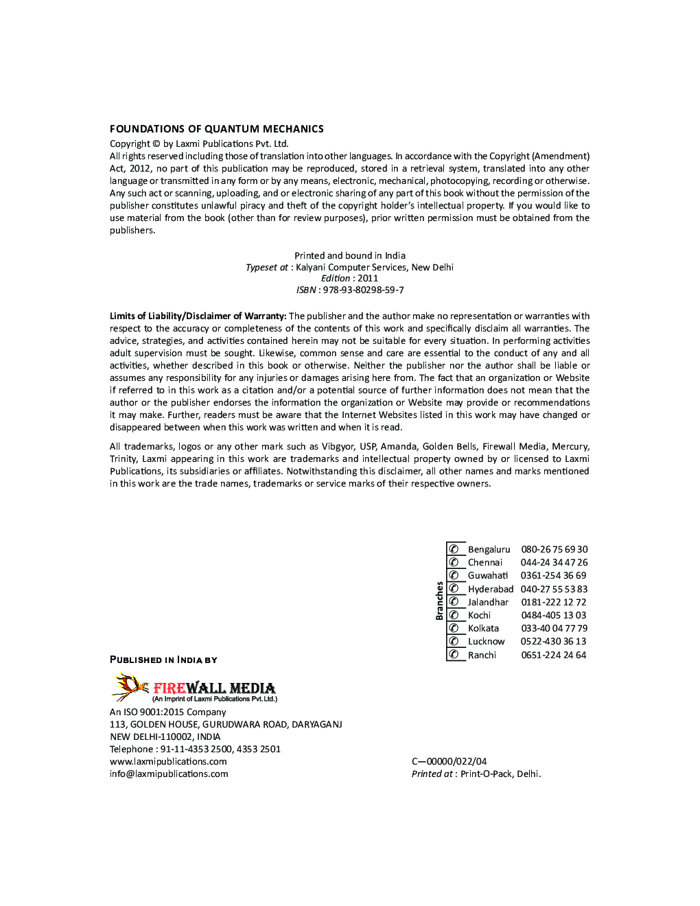 Foundations Of Quantum Mechanics - Page 3