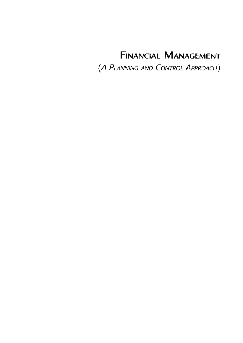 Financial Management (A Planning And Control Approach)  - Page 2
