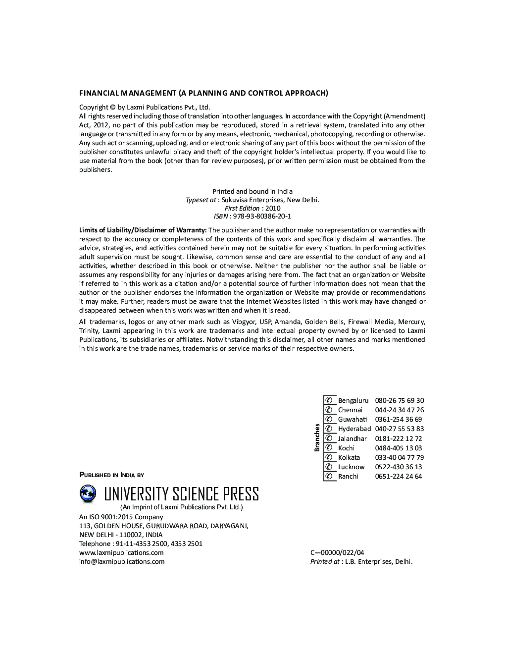 Financial Management (A Planning And Control Approach)  - Page 5