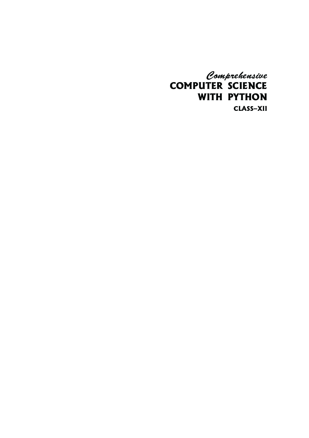 Comprehensive Computer Science With Python For Class-XII - Page 2