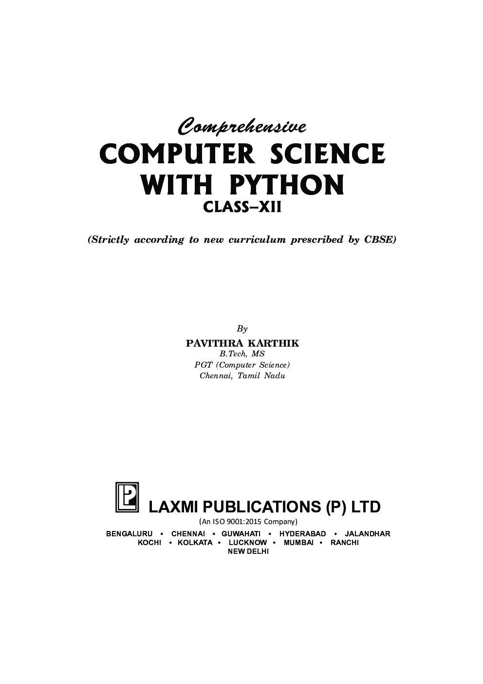 Comprehensive Computer Science With Python For Class-XII - Page 4