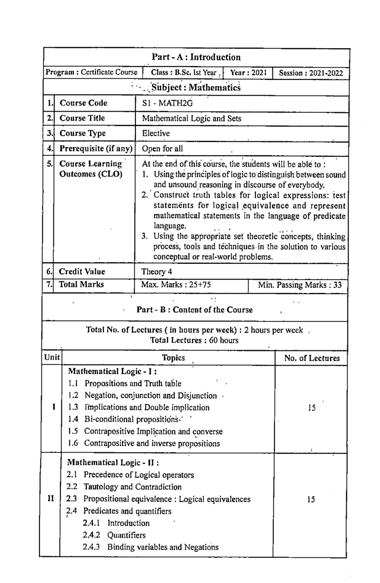 Mathematical Logic & Sets First Year: Elective - Page 4