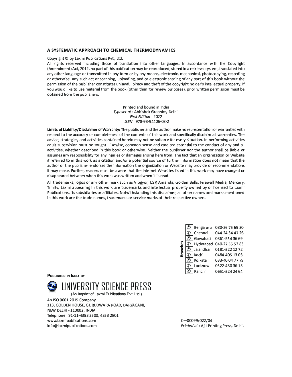 A systematic Approach to Chemical Thermodynamics - Page 5