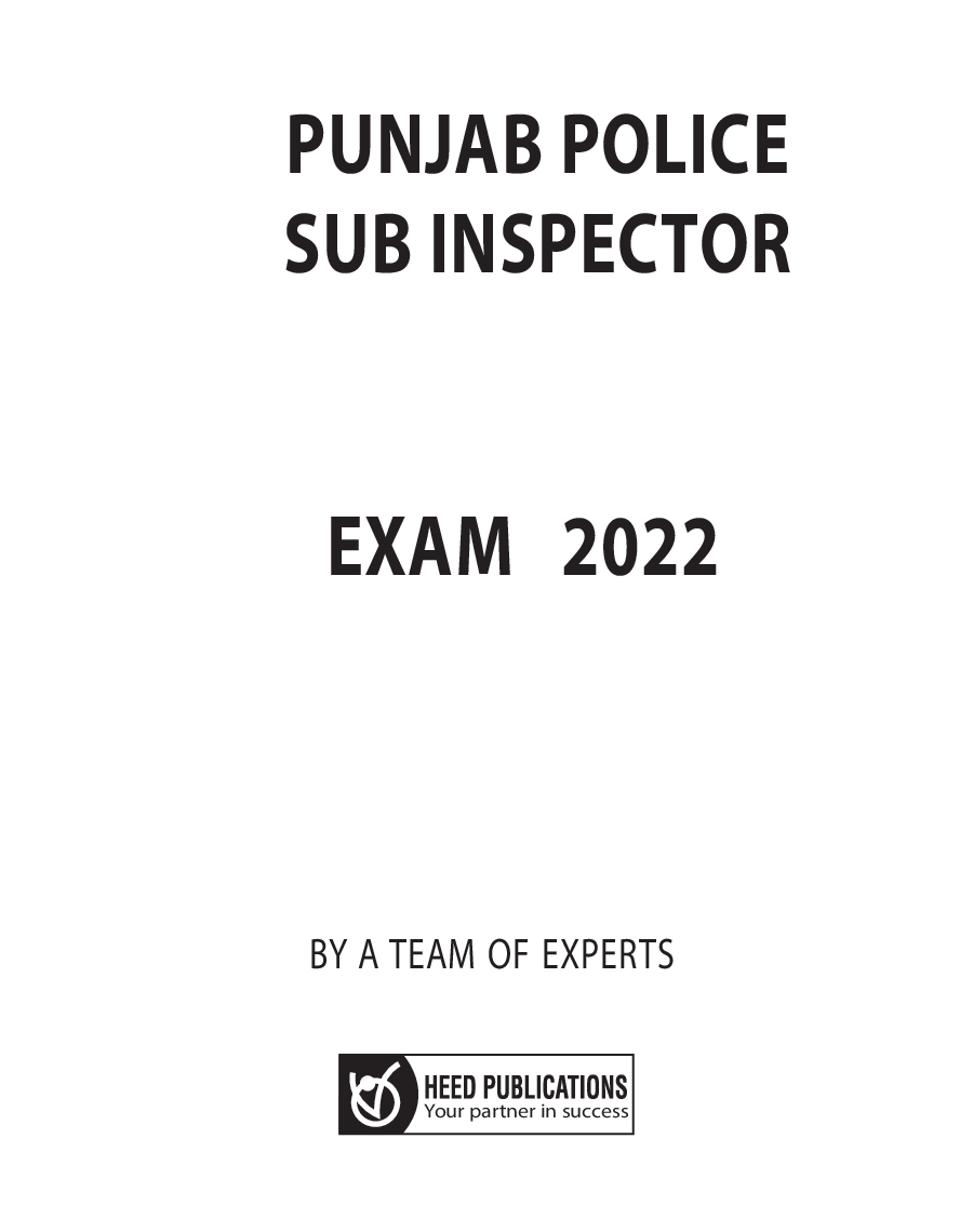 Punjab Police Sub-Inspector Recruitment Exam 2022 - Page 2