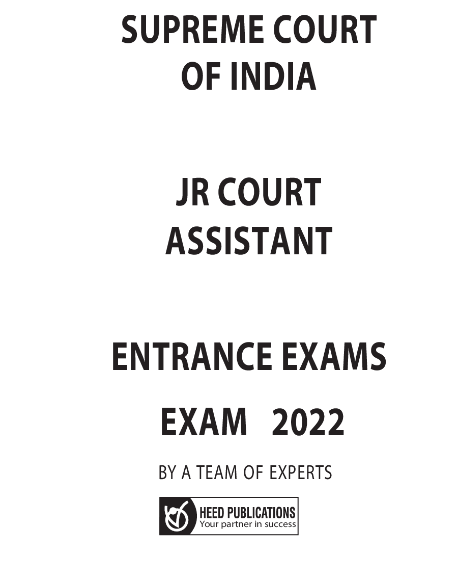 Supreme Court Of India JR Court Assistant (Group-B Non gazetted) Entrance Exam 2022 - Page 2